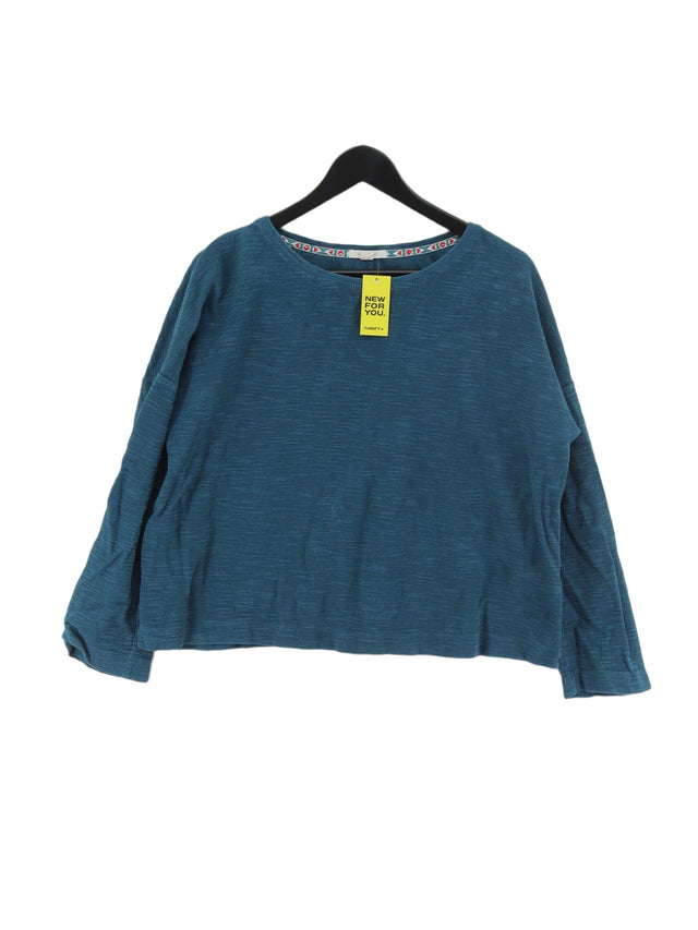 White Stuff Women's Jumper UK 14 Blue 100% Cotton