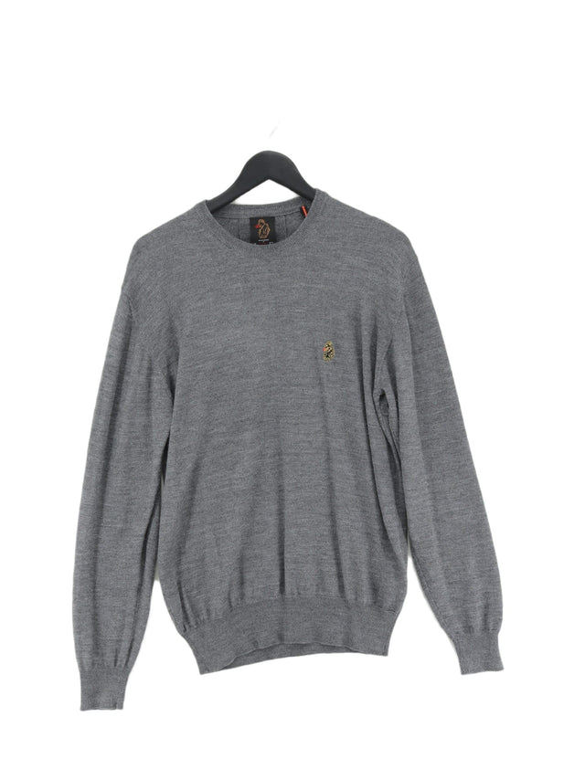 Luke Men's Jumper XL Grey Wool with Acrylic