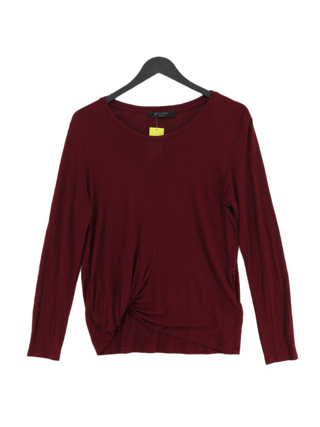 AllSaints Women's Top M Red Viscose with Wool