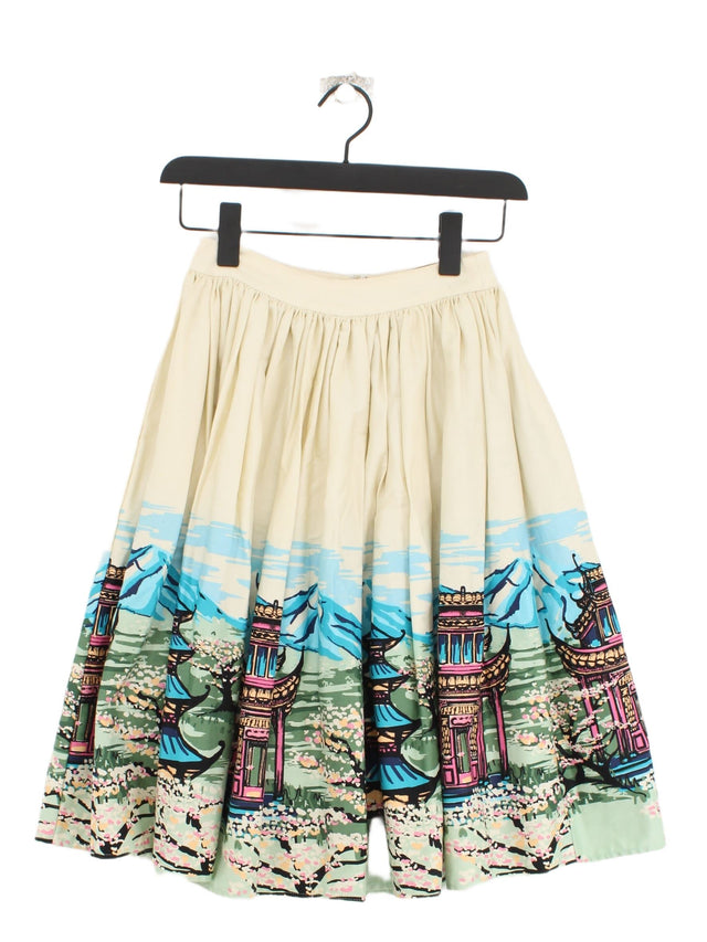 Collectif Vintage Women's Midi Skirt XXS Multi Cotton with Spandex