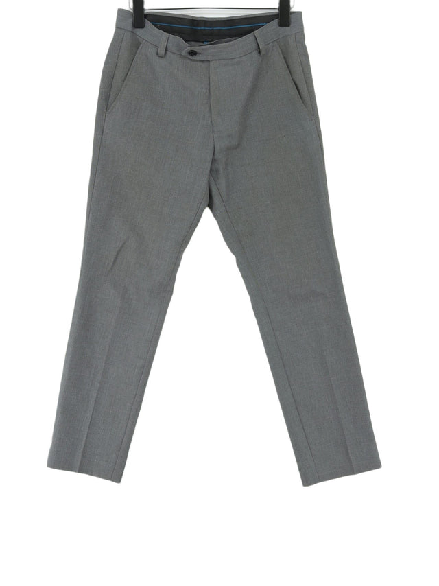 Next Men's Suit Trousers W 28 in Grey 100% Polyester