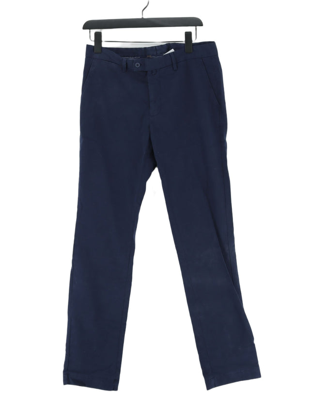 Hawes & Curtis Men's Trousers W 32 in; L 34 in Blue Cotton with Elastane