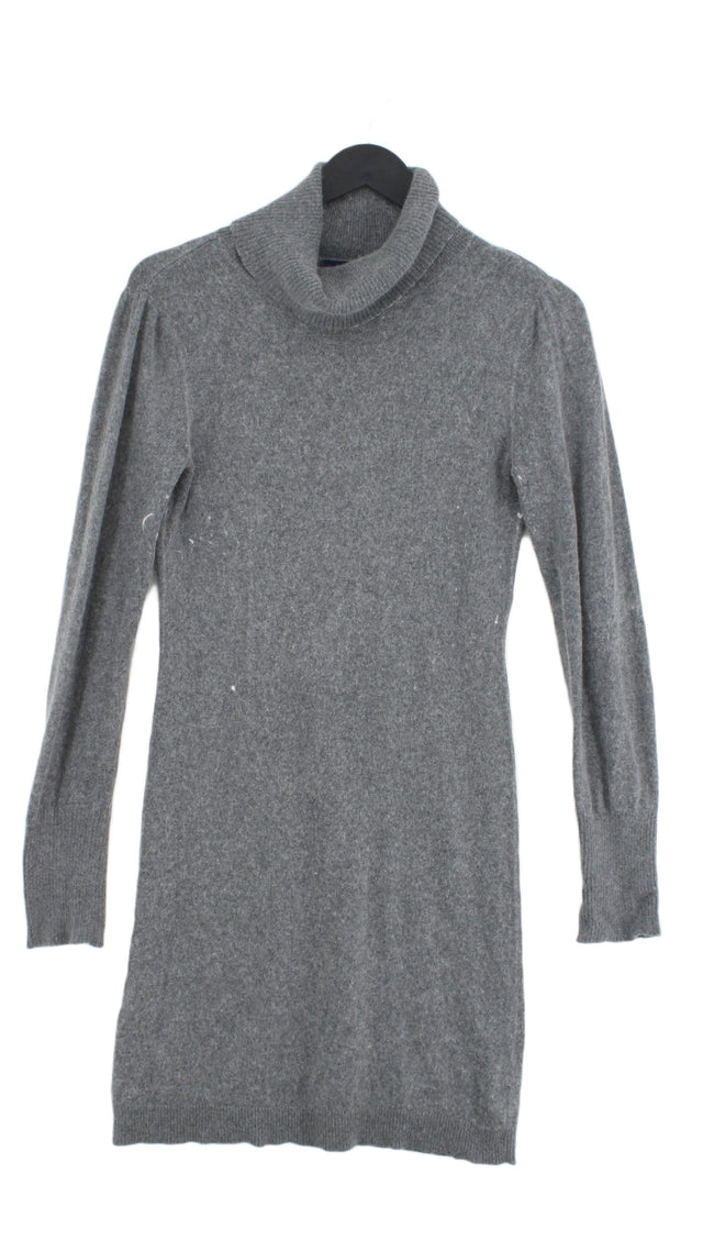 Gap Women's Midi Dress S Grey Cotton with Angora