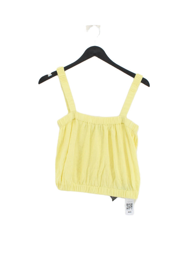 Zara Knitwear Women's Top S Yellow 100% Cotton