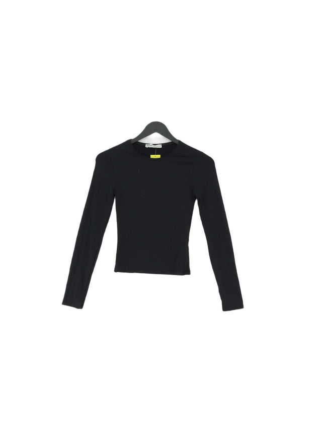 Pull&Bear Women's Top S Black Polyamide with Elastane