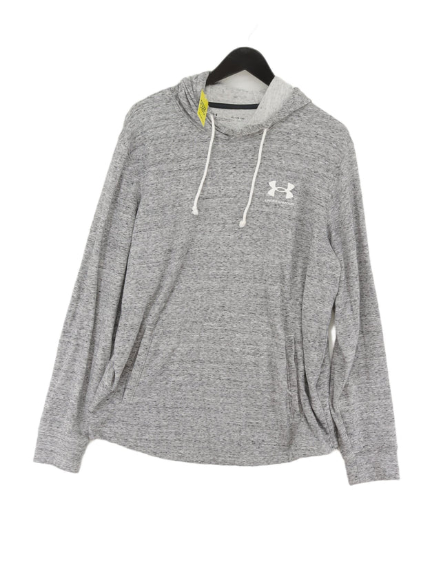 Under Armour Men's Hoodie XL Grey Cotton with Polyester