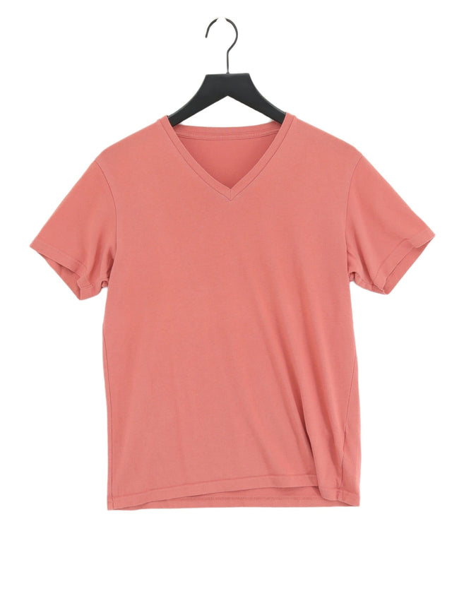 Uniqlo Men's T-Shirt M Pink Cotton with Polyester