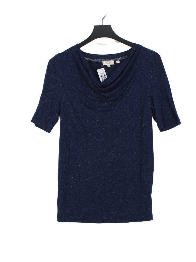 FatFace Women's Top UK 8 Blue Viscose with Other