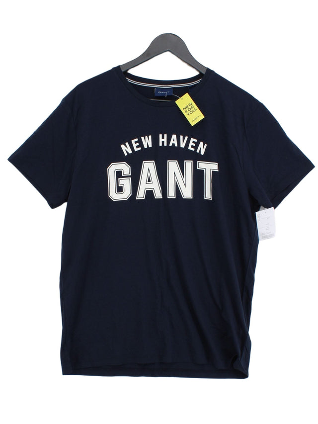 Gant Women's T-Shirt L Blue 100% Cotton