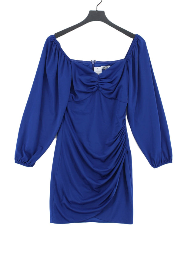 Chi Chi London Women's Midi Dress UK 6 Blue Polyester with Elastane