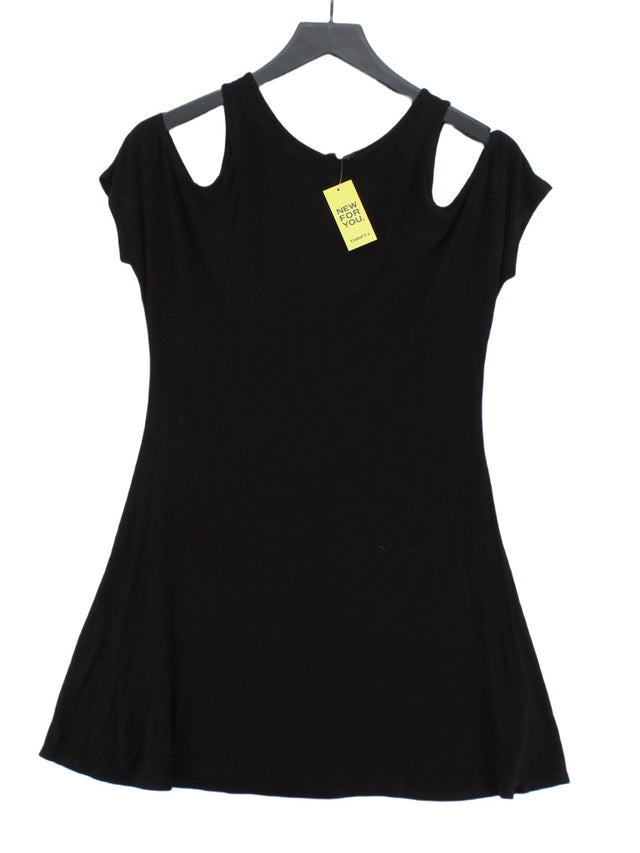 New Look Women's Midi Dress UK 6 Black Viscose with Elastane