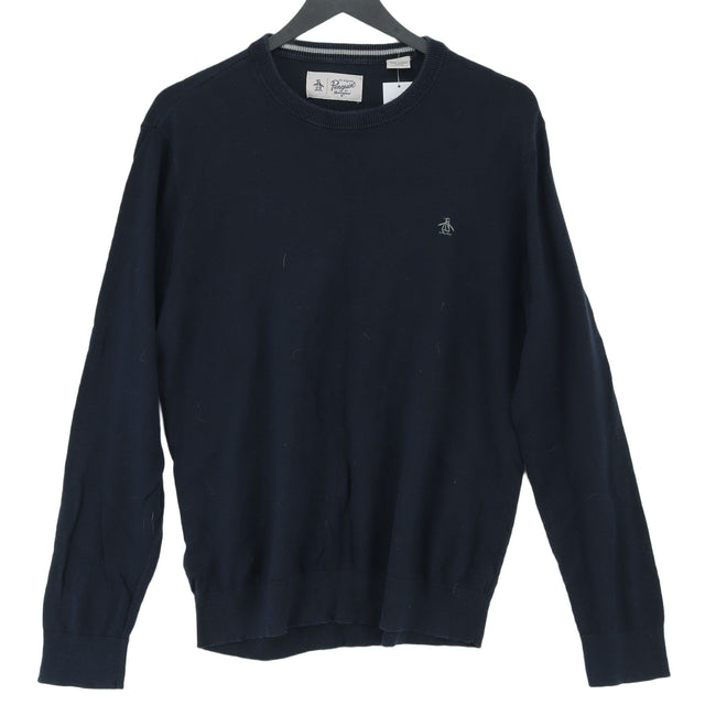 Original Penguin Men's Jumper M Blue 100% Cotton