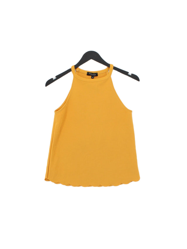 New Look Women's T-Shirt UK 6 Orange Polyester with Elastane