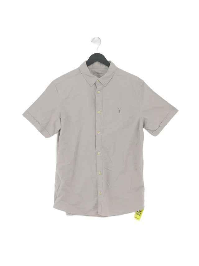 AllSaints Men's Shirt S Cream 100% Cotton