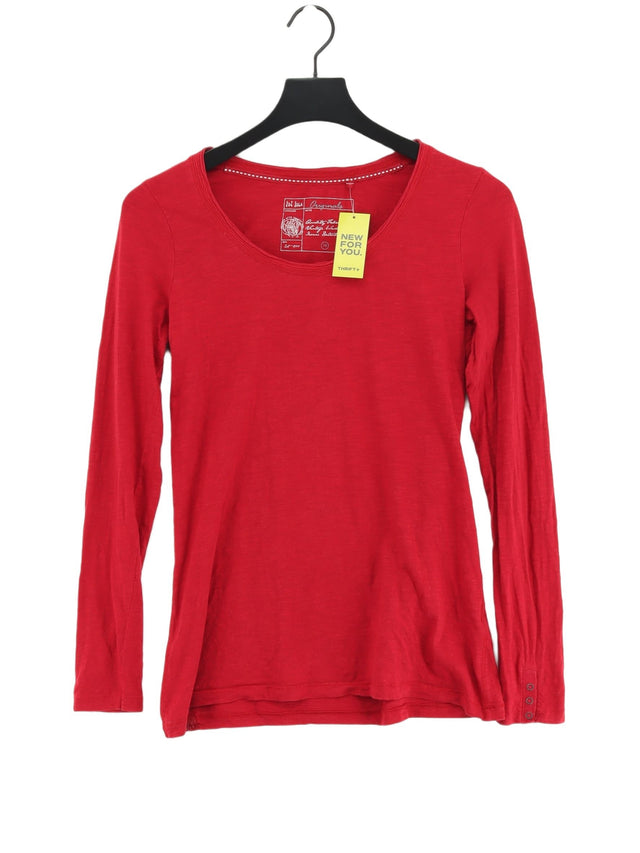 FatFace Women's T-Shirt UK 10 Red 100% Cotton