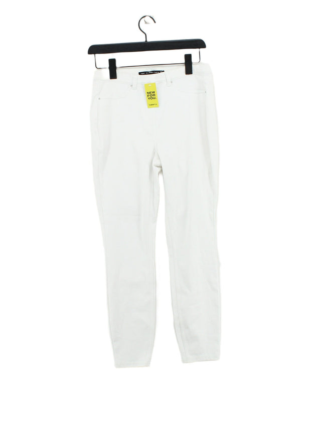 Next Women's Jeans UK 10 White Cotton with Elastane, Polyester