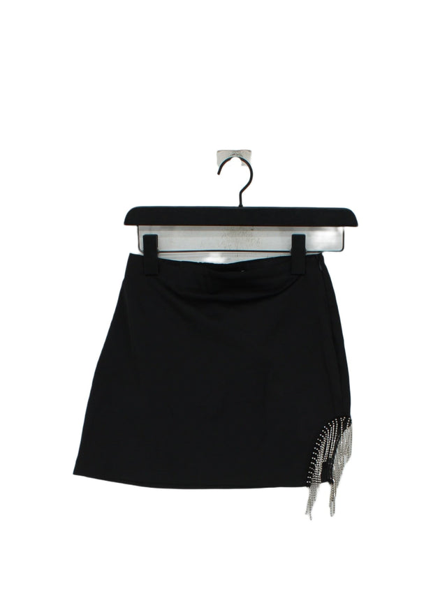 Zara Women's Mini Skirt XS Black Polyester with Cotton, Elastane, Silk