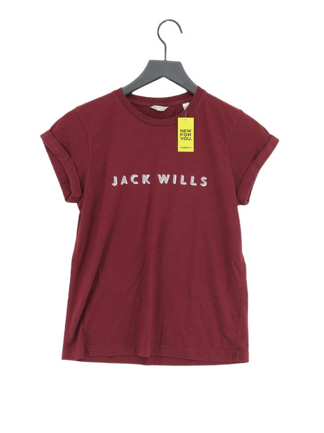 Jack Wills Women's T-Shirt UK 6 Red 100% Other