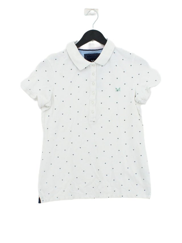 Crew Clothing Women's T-Shirt UK 10 White 100% Cotton