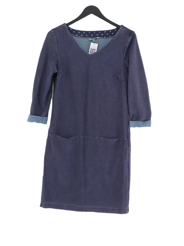White Stuff Women's Midi Dress UK 8 Purple Cotton with Elastane, Polyester