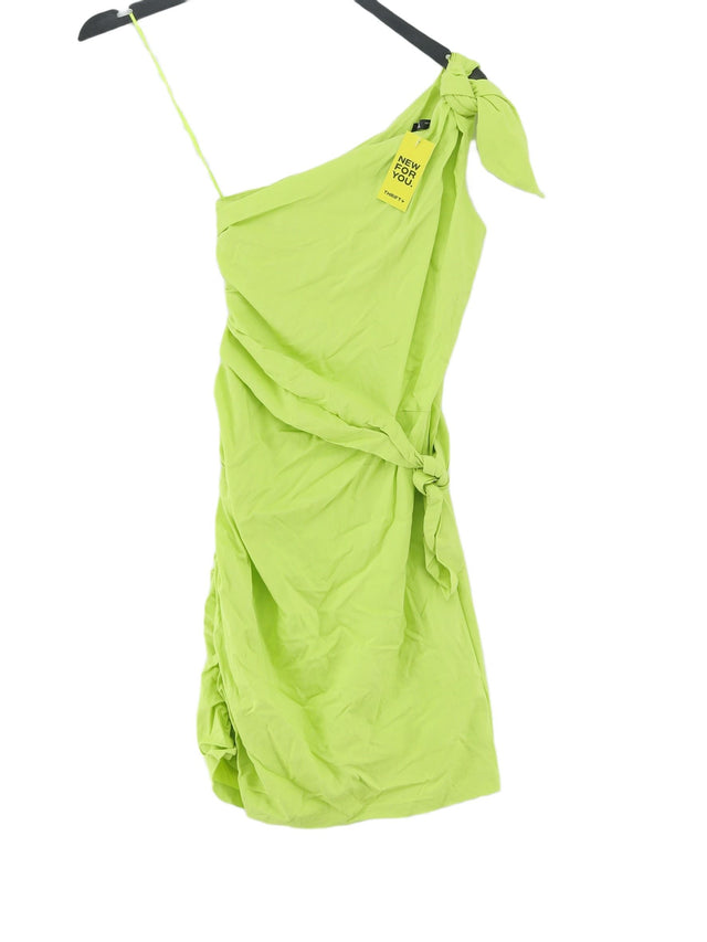 Zara Women's Midi Dress XS Green Polyester with Polyamide, Viscose