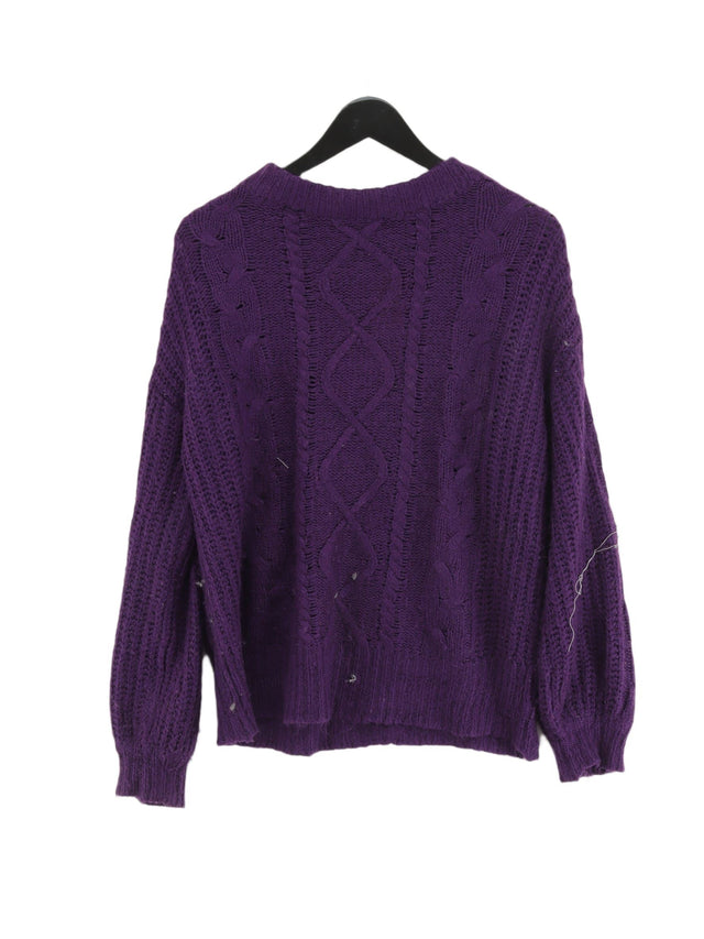 Brave Soul Women's Jumper S Purple 100% Acrylic