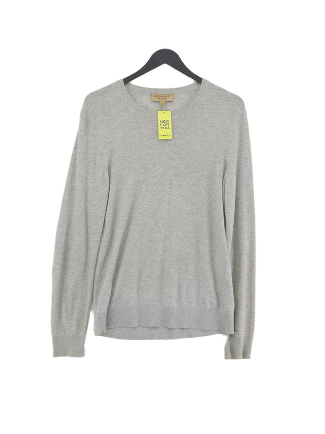 Burberry Women's Jumper S Grey Cotton with Cashmere