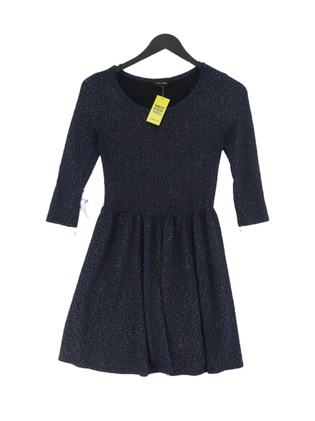 New Look Women's Midi Dress UK 10 Blue Polyester with Elastane
