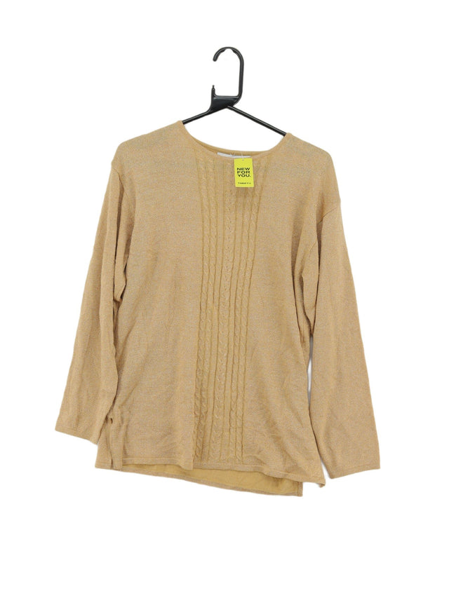Vintage Women's Jumper M Gold Acrylic with Polyester, Rayon