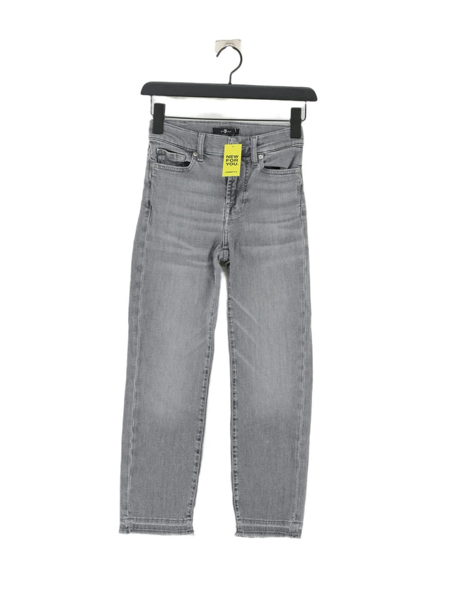 For All Mankind Women's Jeans W 24 in Grey Cotton with Elastane