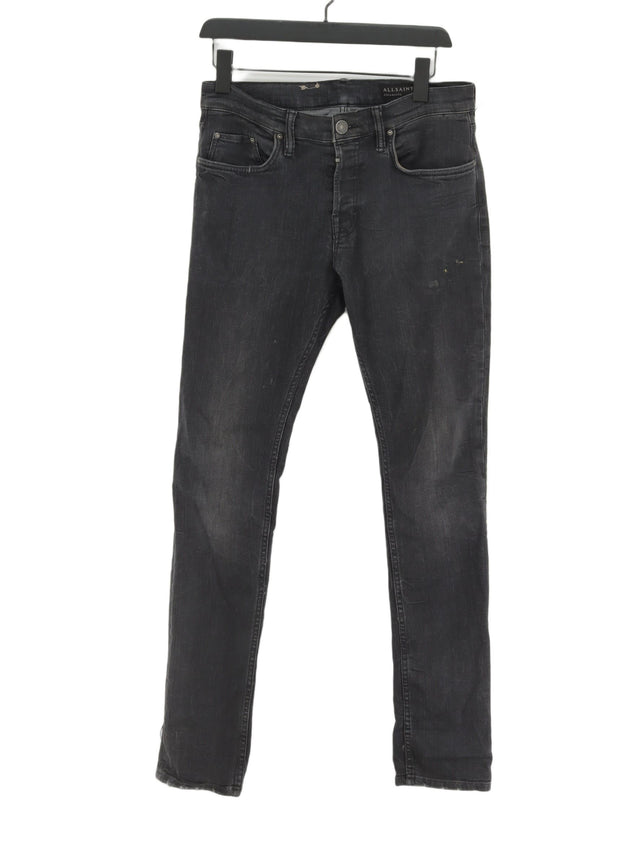 AllSaints Women's Jeans W 30 in Black Cotton with Elastane