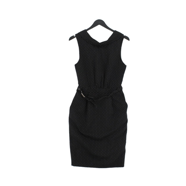 Warehouse Women's Midi Dress UK 10 Black Polyester with Viscose