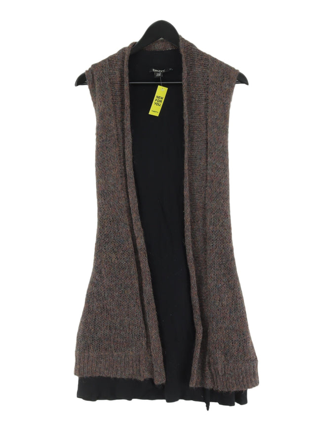 DKNY Women's Coat S Brown Acrylic with Cotton, Nylon, Viscose, Wool