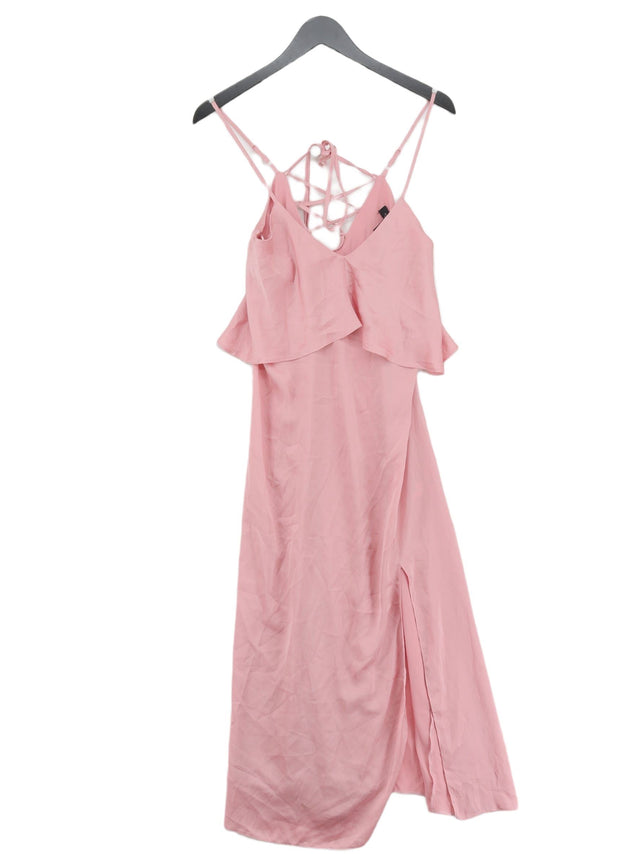 New Look Women's Maxi Dress UK 10 Pink 100% Polyester