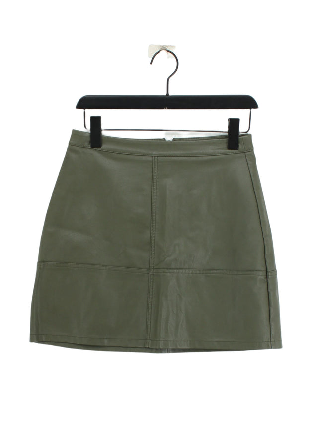 New Look Women's Mini Skirt UK 10 Green Other with Polyester, Viscose