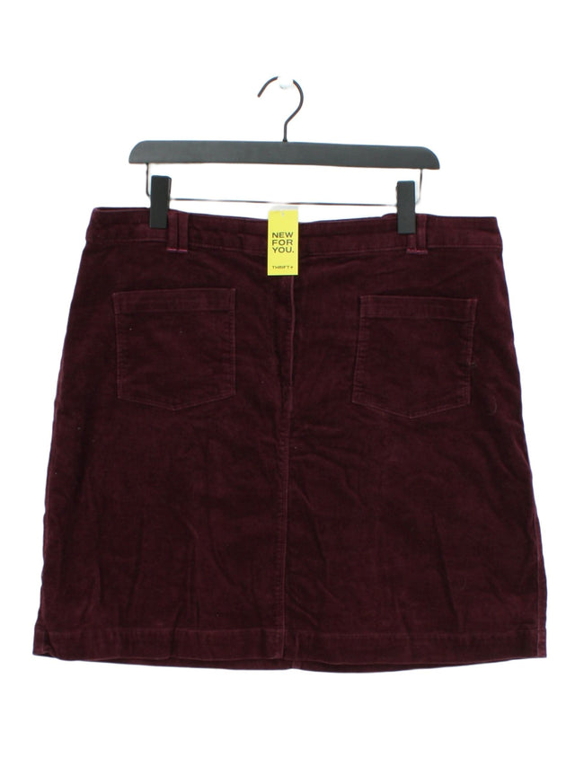 White Stuff Women's Mini Skirt UK 18 Purple 100% Cotton