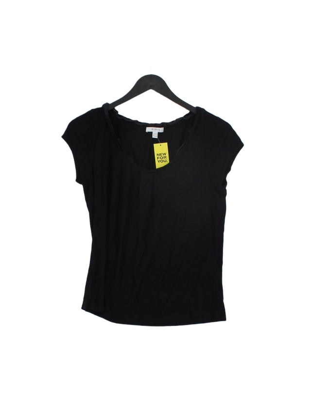 Un Deux Trois Women's T-Shirt UK 12 Black Viscose with Elastane