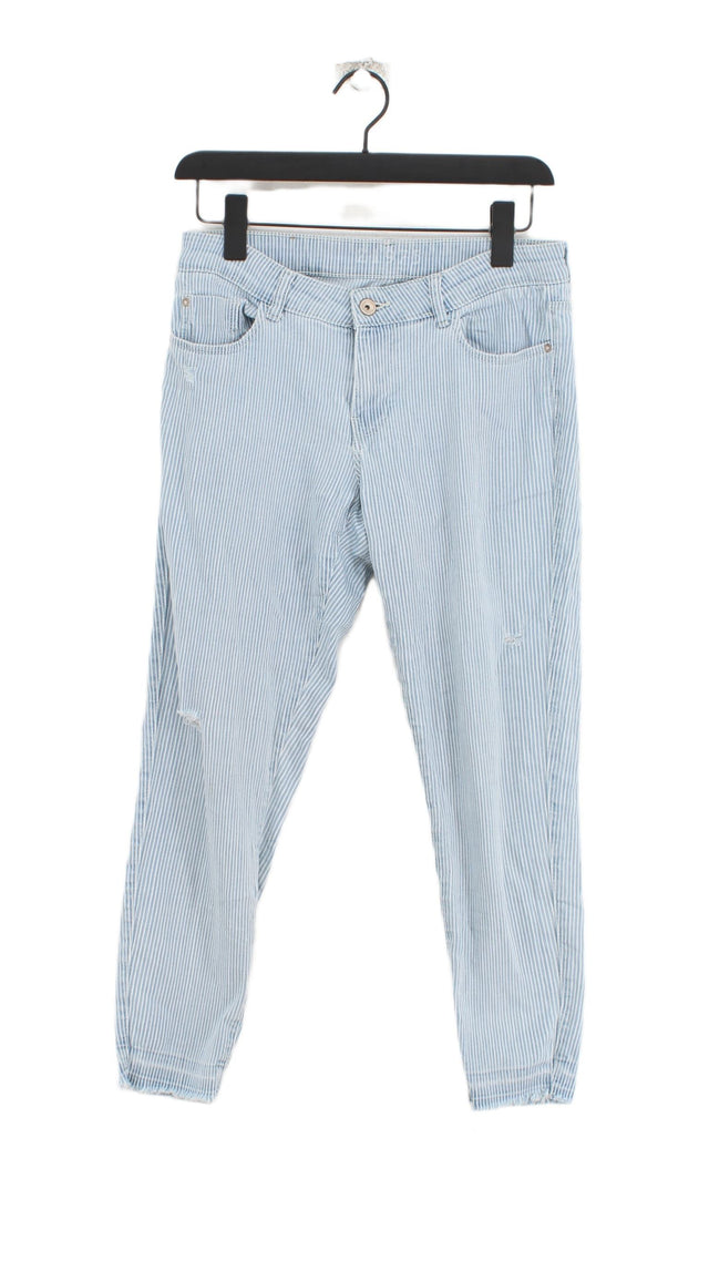 Zara Women's Jeans UK 10 Blue Cotton with Elastane, Polyester