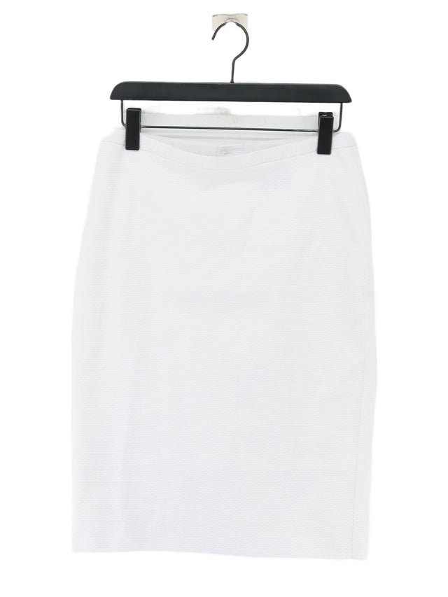 Pure Collection Women's Midi Skirt W 29 in White Cotton with Elastane, Polyester