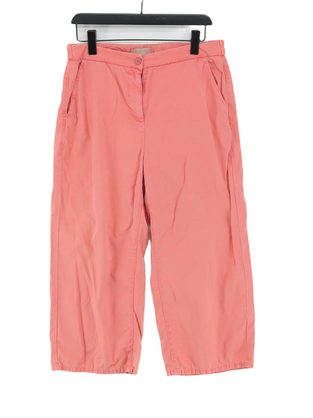 Hobbs Women's Suit Trousers UK 12 Pink 100% Cotton