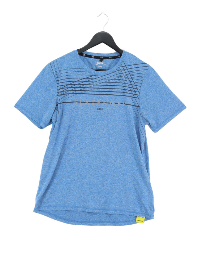 Slazenger Men's T-Shirt L Blue 100% Polyester