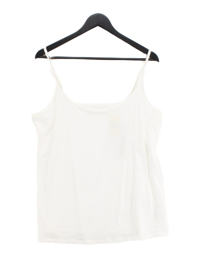 Next Women's T-Shirt UK 20 White Cotton with Other