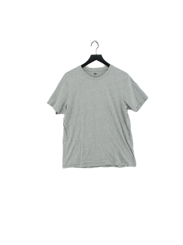 Uniqlo Women's T-Shirt L Grey 100% Cotton