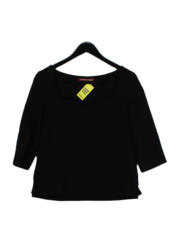 Comptoir Des Cotonniers Women's Top UK 8 Black Polyester with Viscose