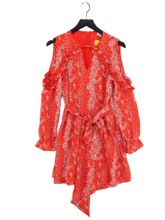 River Island Women's Midi Dress UK 8 Red 100% Polyester
