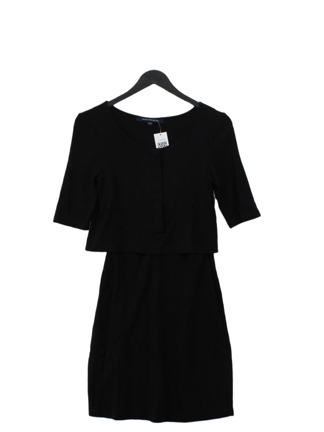 French Connection Women's Midi Dress UK 8 Black Elastane with Rayon, Viscose