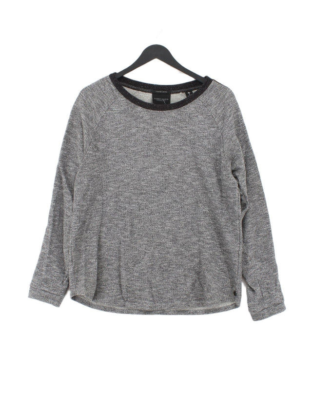 Maison Scotch Women's Jumper M Grey Cotton with Polyamide, Polyester