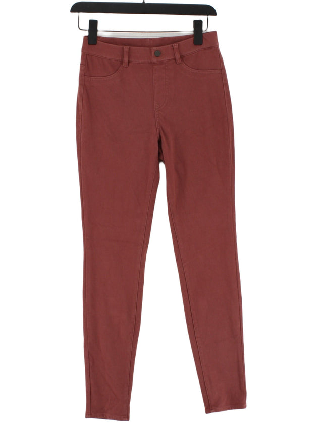 Uniqlo Women's Suit Trousers S Red Cotton with Elastane, Polyester