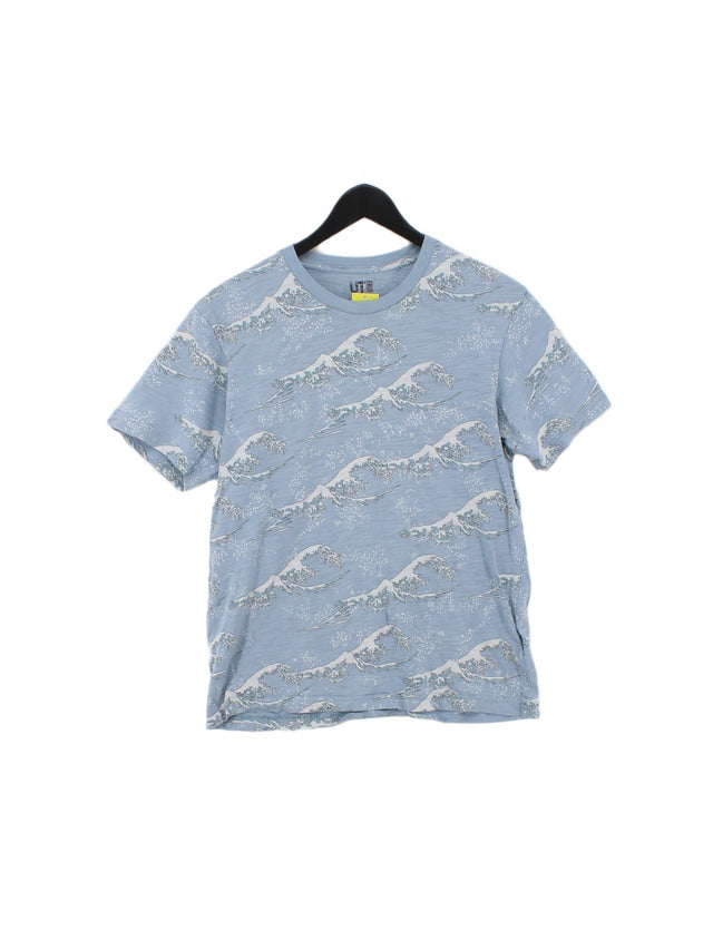 Uniqlo Men's T-Shirt S Blue 100% Cotton