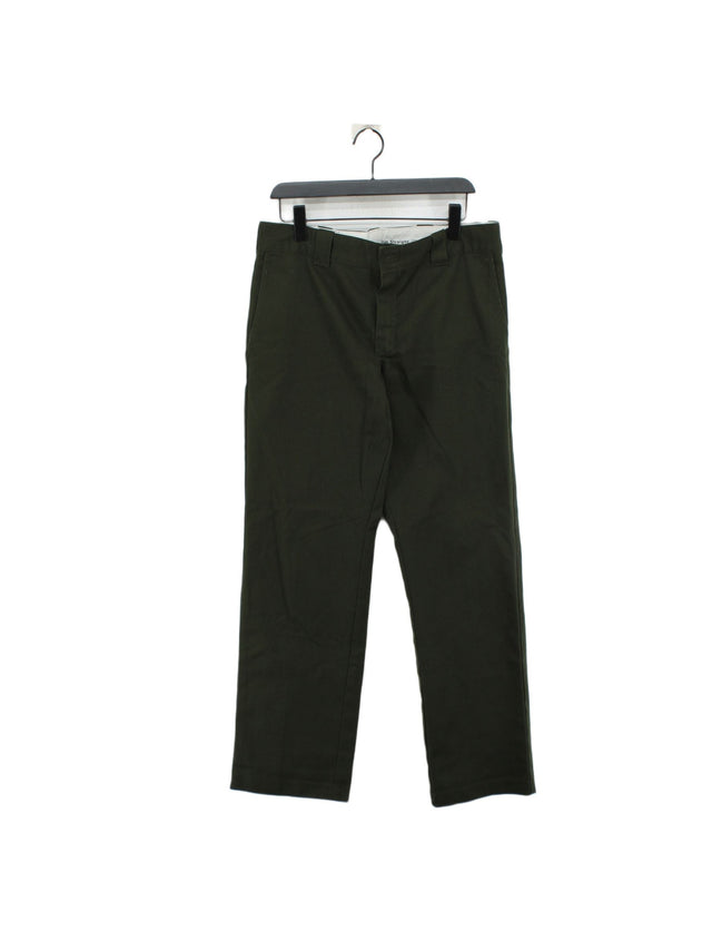 Dickies Men's Trousers W 33 in Green 100% Polyester